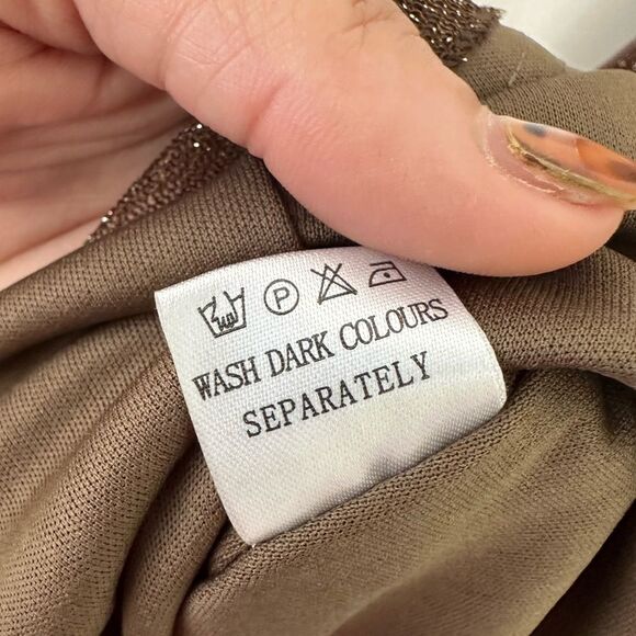 Miss Ord NWT Plunging High Slit Shimmer A Line Pleated Padded Gown Dress L - Picture 10 of 10